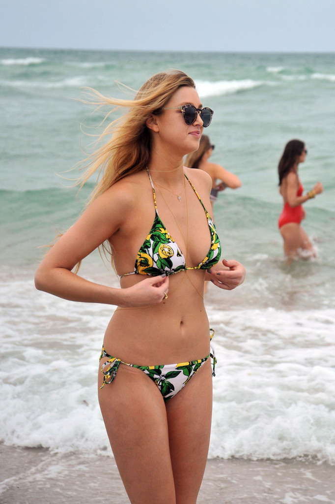 Whitney Port - Floral Bikini Candids in Miami Beach
